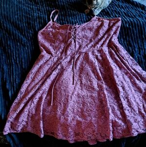 Torrid Smocked Dress in Purple